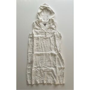 J. Jill linen tunic with hood, white, xs petite